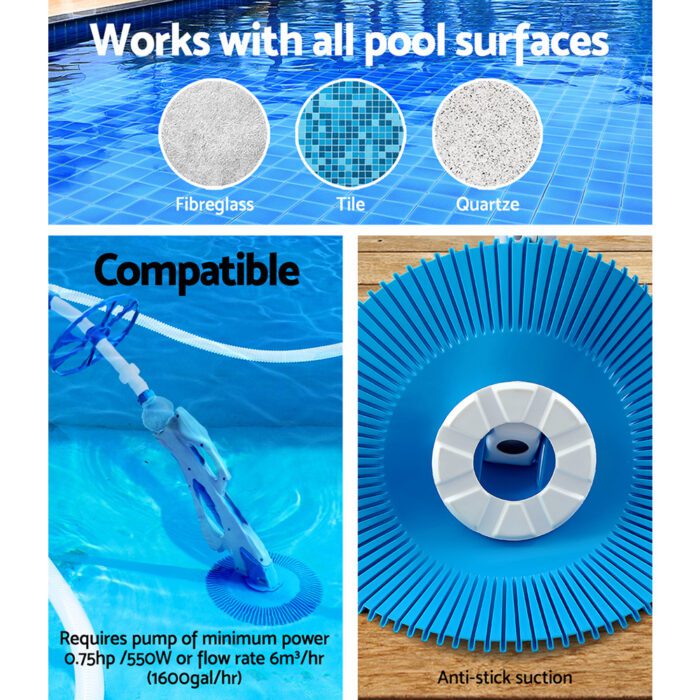 Aqua Buddy Swimming Pool Cleaner Automatic Vacuum Suction 10M Hose - Image 6