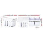 Cefito Pull Out Bin Kitchen Double Basket 2X15L White - Image 2