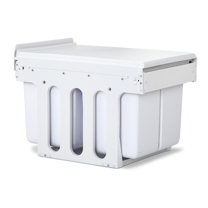 Cefito Pull Out Bin Kitchen Double Basket 2X15L White - Image 3