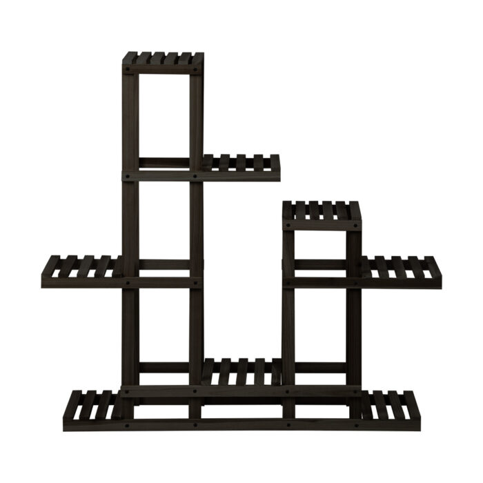 Livsip Plant Stand 6 Tiers Wooden Shelving Black - Image 7