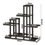 Livsip Plant Stand 6 Tiers Wooden Shelving Black - Image 4