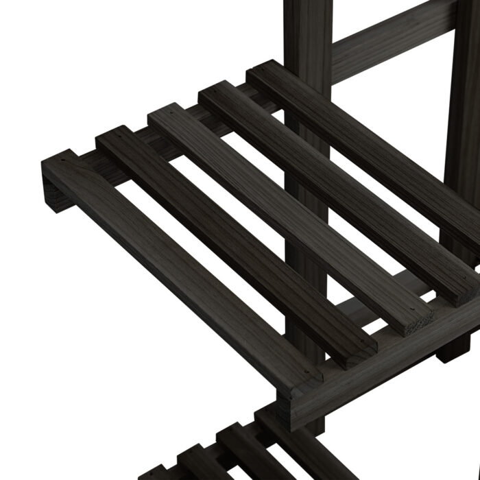 Livsip Plant Stand 6 Tiers Wooden Shelving Black - Image 3