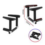 Everfit 2Pcs/Set Pull Up Bar Portable Foldable Dip Station Multi Gym 120kg Home Power Station Black - Image 2