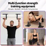 Everfit 2Pcs/Set Pull Up Bar Portable Foldable Dip Station Multi Gym 120kg Home Power Station Black - Image 4