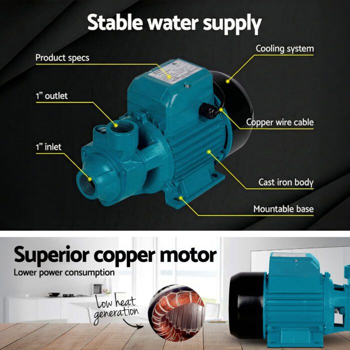 Giantz Peripheral Water Pump Garden Boiler Car Wash Auto Irrigation House QB80 - Image 5