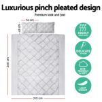 Giselle Bedding Quilt Cover Set Diamond Pinch Grey King - Image 2