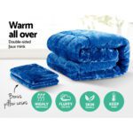 Giselle Bedding Faux Mink Quilt Blue Super King - Image 3