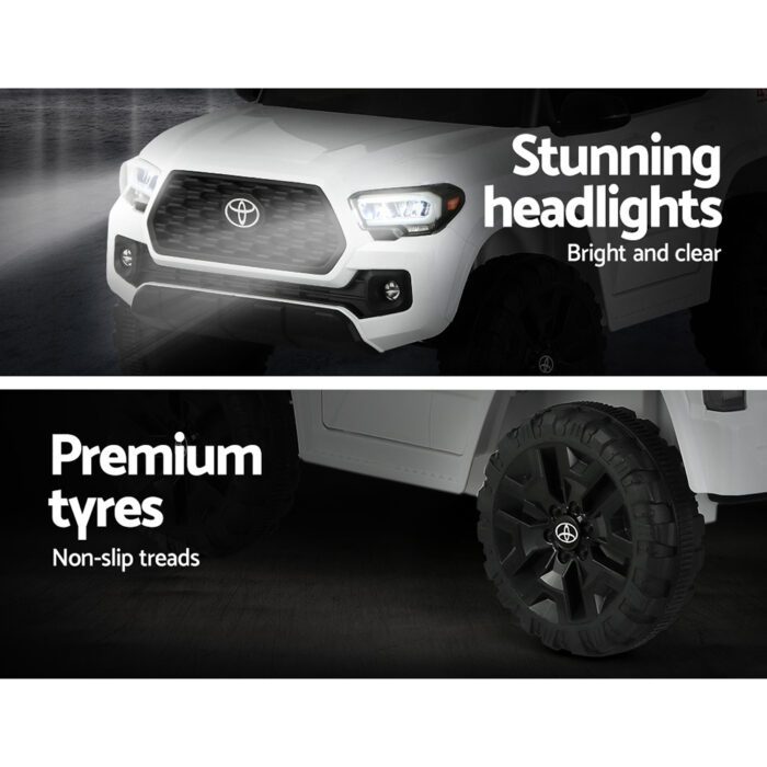 Kids Electric Ride On Car Toyota Tacoma Off Road Jeep Toy Cars Remote 12V Whte - Image 6