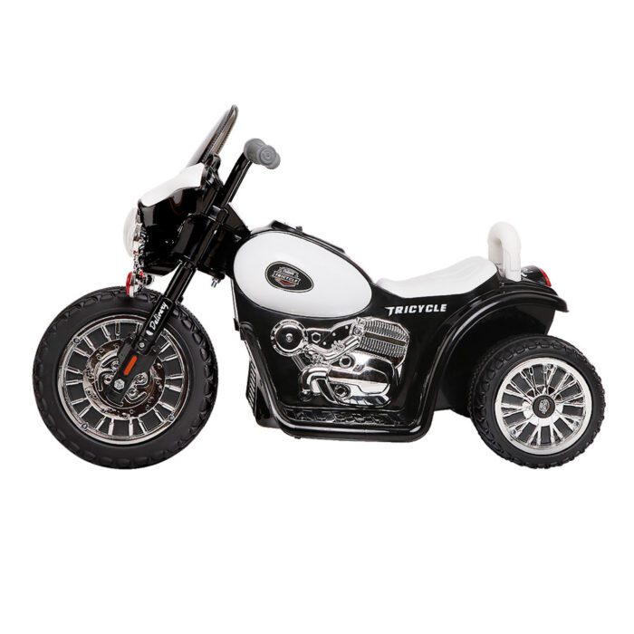 Rigo Kids Electric Ride On Patrol Police Car Harley-Inspired 6V Black - Image 3