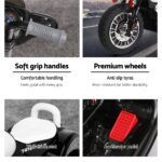 Rigo Kids Electric Ride On Patrol Police Car Harley-Inspired 6V Black - Image 6