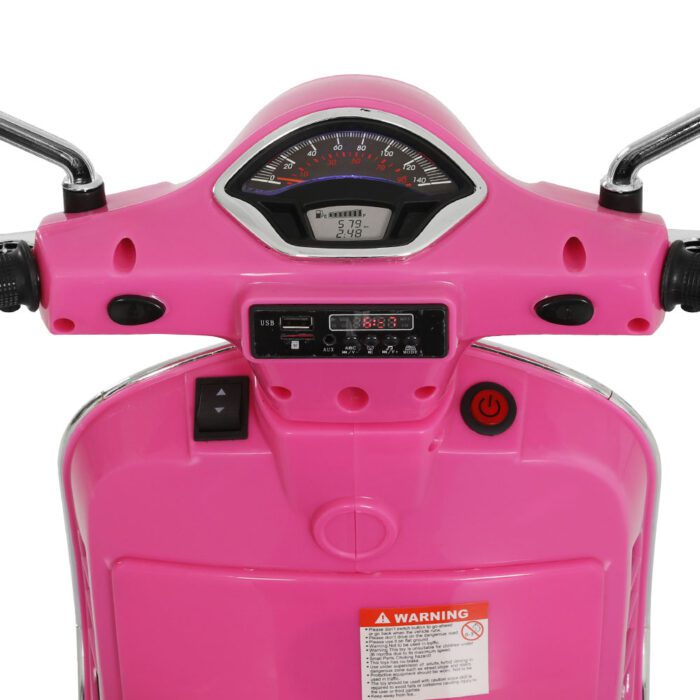 Kids Electric Ride On Car Motorcycle Motorbike Vespa Licensed GTS Pink - Image 5