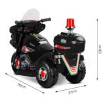 Rigo Kids Electric Ride On Police Motorcycle Motorbike 6V Battery Black - Image 2