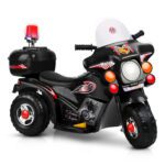 Rigo Kids Electric Ride On Police Motorcycle Motorbike 6V Battery Black - Image 3
