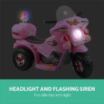 Rigo Kids Electric Ride On Police Motorcycle Motorbike 6V Battery Pink - Image 5