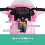 Rigo Kids Electric Ride On Police Motorcycle Motorbike 6V Battery Pink - Image 6