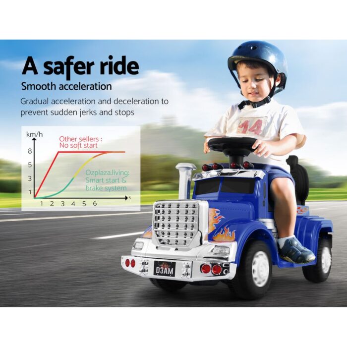 Rigo Kids Electric Ride On Car Truck Motorcycle Motorbike Toy Cars 6V Blue - Image 4