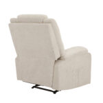 Oikiture Recliner Chair Padded Lounge With Side Pocket Polyester Beige - Image 6