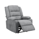 Oikiture Recliner Chair Padded Lounge With Side Pocket Polyester Grey