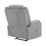 Oikiture Recliner Chair Padded Lounge With Side Pocket Polyester Grey - Image 9