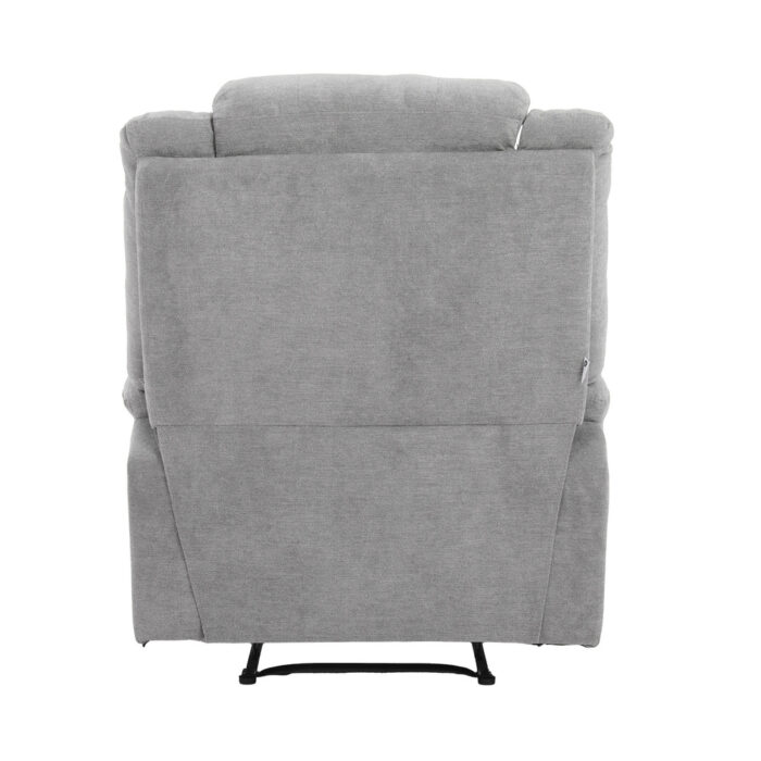 Oikiture Recliner Chair Padded Lounge With Side Pocket Polyester Grey - Image 7