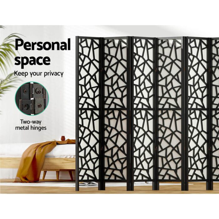 Artiss 8 Panel Room Divider Screen 325x170cm Clover Black - Image 4