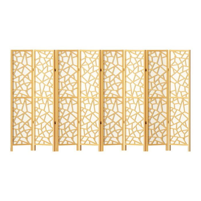 Artiss 8 Panel Room Divider Screen 325x170cm Clover Natural - Image 3