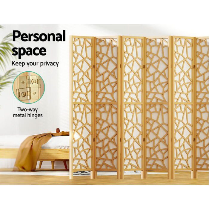 Artiss 8 Panel Room Divider Screen 325x170cm Clover Natural - Image 4