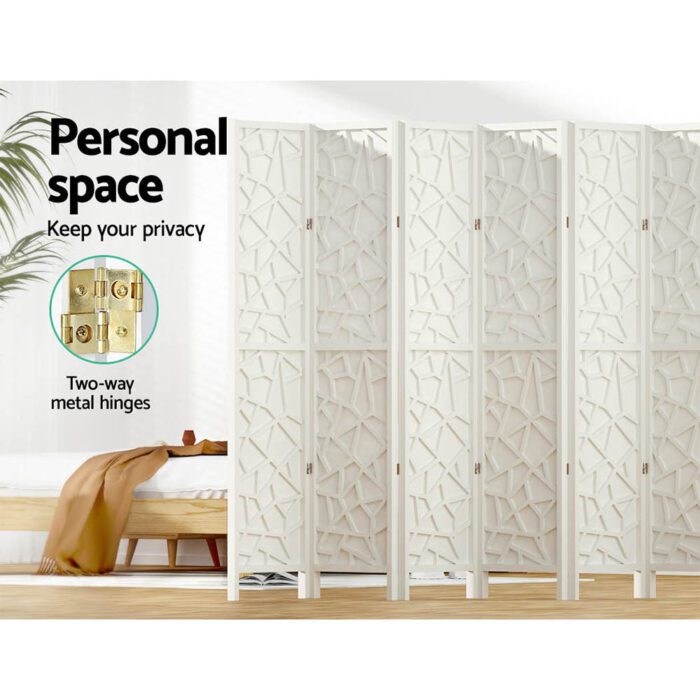 Artiss 8 Panel Room Divider Screen 325x170cm Clover White - Image 4
