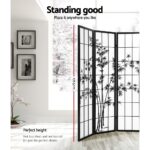 Artiss 8 Panel Room Divider Screen 348x179cm Bamboo Black White - Image 4
