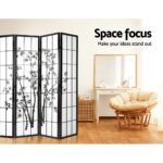 Artiss 8 Panel Room Divider Screen 348x179cm Bamboo Black White - Image 5