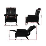 Artiss Recliner Armchair Black Faux Leather Domini - Image 2