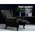 Artiss Recliner Armchair Black Faux Leather Domini - Image 4
