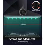 Devanti 900mm Range Hood 90cm Rangehood Black - Image 3