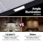 Devanti 900mm Range Hood 90cm Rangehood Black - Image 6