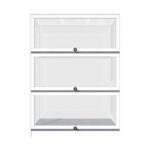 Oikiture Display Cabinet 3 Tiers Clear Door White - Image 4