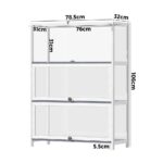 Oikiture Display Cabinet 3 Tiers Clear Door White - Image 3