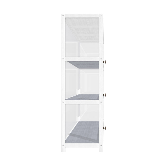 Oikiture Display Cabinet 3 Tiers Clear Door White - Image 5