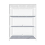 Oikiture Display Cabinet 3 Tiers Clear Door White - Image 2