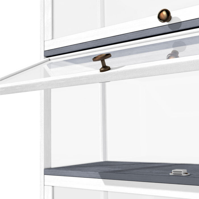 Oikiture Display Cabinet 3 Tiers Clear Door White - Image 7