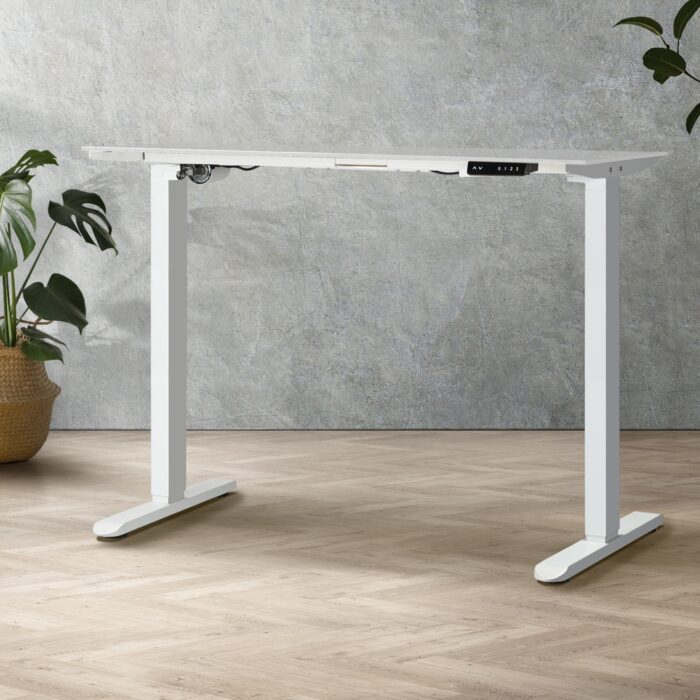 Oikiture Standing Desk Frame Adjustable Motorised White - Image 2