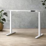 Oikiture Standing Desk Frame Adjustable Dual Motor White - Image 6
