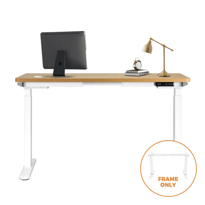 Oikiture Standing Desk Frame Adjustable Dual Motor White - Image 4