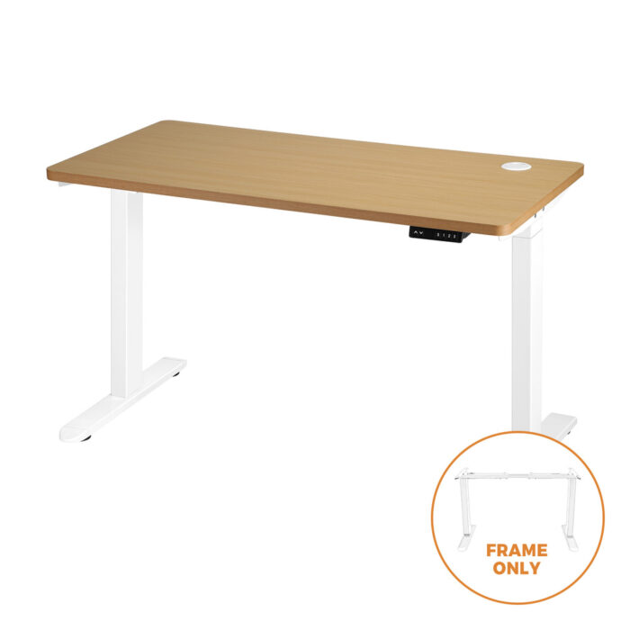 Oikiture Standing Desk Frame Adjustable Dual Motor White - Image 5