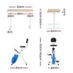 Artiss Under Desk Folding X-Bike with 120cm Automatic Standing Desk Magnetic Resistance Oak - Image 2