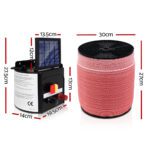 Giantz Fence Energiser 3KM Solar Powered Electric 1200M Poly Tape - Image 2