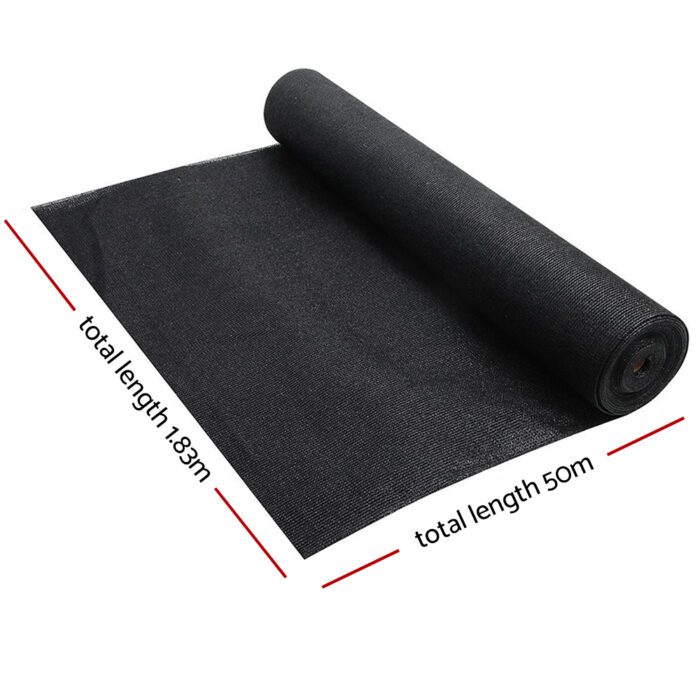 Instahut 70% Shade Cloth 1.83x50m Shade Cloth Sail Heavy Duty Shadecloth Garden Mesh Roll BK - Image 2