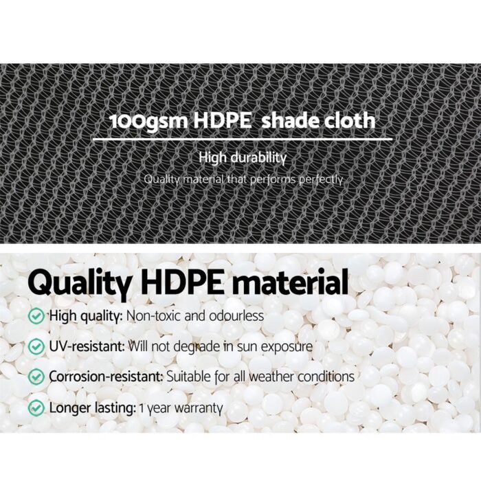 Instahut 50% Shade Cloth 3.66x10m Shadecloth Wide Heavy Duty White - Image 5