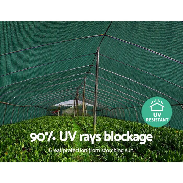 Instahut 90% Shade Cloth 3.66x10m Shadecloth Sail Heavy Duty Green - Image 6