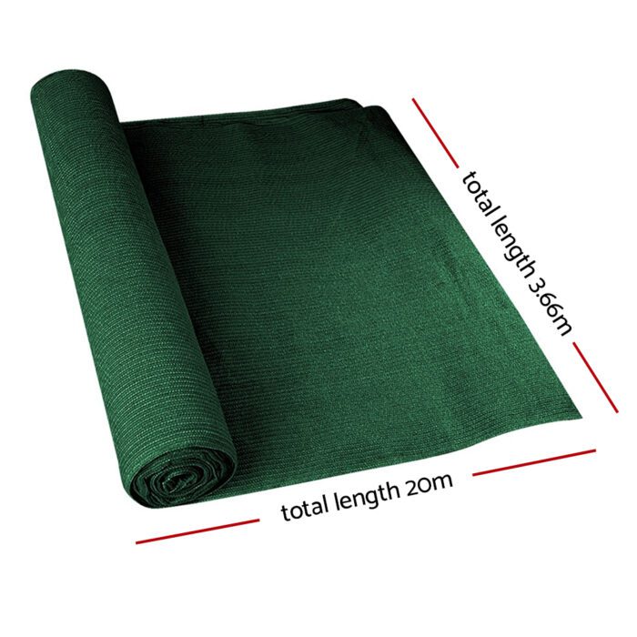 Instahut 90% Shade Cloth 3.66x20m Shadecloth Sail Heavy Duty Green - Image 2