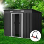 Giantz Garden Shed 2.38x1.31M Sheds Outdoor Storage Tool Metal Workshop Shelter Sliding Door